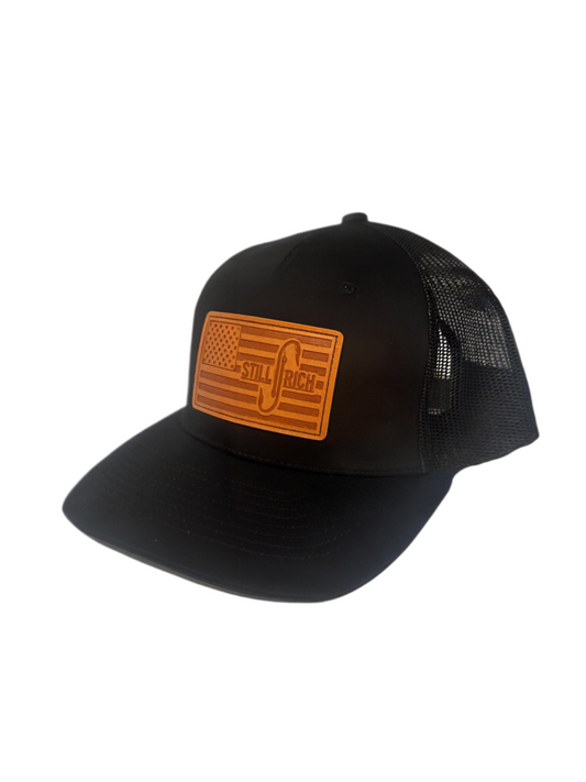stillrich, fishing, hat, snapback, american, american flag, hooks, richardson 112, leather patch