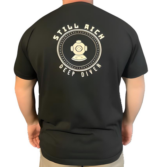deep diver, t shirt, 100% cotton, fishing